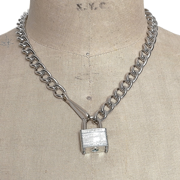 Vintage Chunky Padlock Necklace